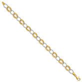 10K Two-Tone Polished Open Link Bracelet